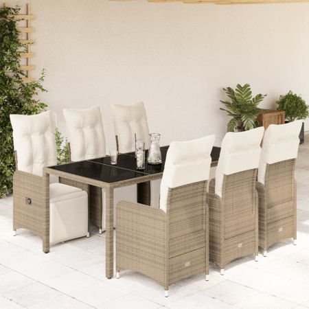 Garden table and chairs set, 7 pieces with brown PE rattan cushions. by , Garden sets - Ref: Foro24-3277213, Price: 984,23 €,...