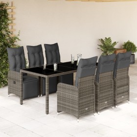 Gartentisch und Stühle 7-teilig und Kissen aus grauem Kunststoff-Rattan von , Gartensets - Ref: Foro24-3277169, Preis: 1,00 €...