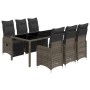 Garden table and 7-piece chairs set with gray synthetic rattan cushions. by , Garden sets - Ref: Foro24-3277169, Price: 1,00 ...