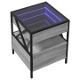 Coffee table with Infinity LED gray Sonoma 40x40x51 cm by , Nightstands - Ref: Foro24-3284104, Price: 100,31 €, Discount: %