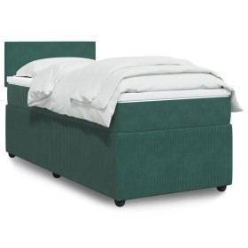 Box spring bed with dark green velvet mattress 80x200 cm by , Beds and slatted bases - Ref: Foro24-3287587, Price: 351,99 €, ...