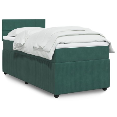 Cama box spring con colchón terciopelo verde oscuro 80x200 cm de , Camas y somieres - Ref: Foro24-3287593, Precio: 346,79 €, ...