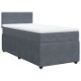 Box spring bed with dark gray velvet mattress 100x200 cm by , Beds and slatted bases - Ref: Foro24-3287657, Price: 403,74 €, ...