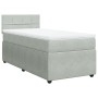 Box spring bed with light gray velvet mattress 100x200 cm by , Beds and slatted bases - Ref: Foro24-3287662, Price: 404,55 €,...