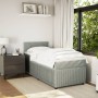 Box spring bed with light gray velvet mattress 100x200 cm by , Beds and slatted bases - Ref: Foro24-3287662, Price: 404,55 €,...