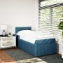 Box spring bed with blue velvet mattress 100x200 cm by , Beds and slatted bases - Ref: Foro24-3287660, Price: 401,73 €, Disco...