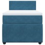 Box spring bed with blue velvet mattress 100x200 cm by , Beds and slatted bases - Ref: Foro24-3287660, Price: 401,73 €, Disco...