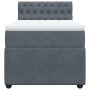 Box spring bed with dark gray velvet mattress 100x200 cm by , Beds and slatted bases - Ref: Foro24-3287669, Price: 420,79 €, ...