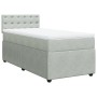 Box spring bed with light gray velvet mattress 100x200 cm by , Beds and slatted bases - Ref: Foro24-3287674, Price: 424,63 €,...