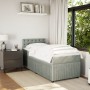 Box spring bed with light gray velvet mattress 100x200 cm by , Beds and slatted bases - Ref: Foro24-3287674, Price: 424,63 €,...