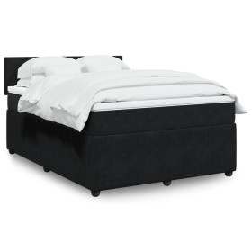 Box spring bed with black velvet mattress 160x200 cm by , Beds and slatted bases - Ref: Foro24-3287778, Price: 621,60 €, Disc...