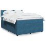 Box spring bed with blue velvet mattress 160x200 cm by , Beds and slatted bases - Ref: Foro24-3287786, Price: 581,34 €, Disco...