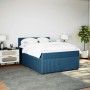 Box spring bed with blue velvet mattress 160x200 cm by , Beds and slatted bases - Ref: Foro24-3287786, Price: 581,34 €, Disco...