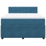 Box spring bed with blue velvet mattress 160x200 cm by , Beds and slatted bases - Ref: Foro24-3287786, Price: 581,34 €, Disco...