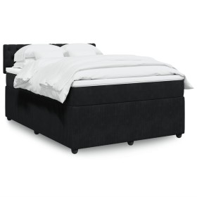 Box spring bed with black velvet mattress 160x200 cm by , Beds and slatted bases - Ref: Foro24-3287790, Price: 582,69 €, Disc...