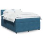 Cama box spring con colchón terciopelo azul 160x200 cm de , Camas y somieres - Ref: Foro24-3287792, Precio: 596,00 €, Descuen...