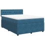 Cama box spring con colchón terciopelo azul 160x200 cm de , Camas y somieres - Ref: Foro24-3287792, Precio: 596,00 €, Descuen...