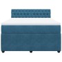 Cama box spring con colchón terciopelo azul 160x200 cm de , Camas y somieres - Ref: Foro24-3287792, Precio: 596,00 €, Descuen...