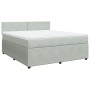 Box spring bed with light gray velvet mattress 180x200 cm by , Beds and slatted bases - Ref: Foro24-3287800, Price: 642,09 €,...