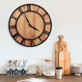 Braune und schwarze Wanduhr aus MDF und Eisen, 39 cm von vidaXL, Wanduhren - Ref: Foro24-325172, Preis: 31,53 €, Rabatt: %