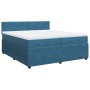 Box spring bed with blue velvet mattress 200x200 cm by , Beds and slatted bases - Ref: Foro24-3287828, Price: 709,19 €, Disco...