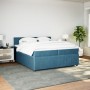 Box spring bed with blue velvet mattress 200x200 cm by , Beds and slatted bases - Ref: Foro24-3287828, Price: 709,19 €, Disco...