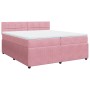 Cama box spring con colchón terciopelo rosa 200x200 cm de , Camas y somieres - Ref: Foro24-3287835, Precio: 715,69 €, Descuen...