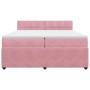 Cama box spring con colchón terciopelo rosa 200x200 cm de , Camas y somieres - Ref: Foro24-3287835, Precio: 715,69 €, Descuen...