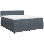 Dark gray velvet box spring bed with mattress 200x200 cm by , Beds and slatted bases - Ref: Foro24-3287837, Price: 741,95 €, ...