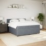 Dark gray velvet box spring bed with mattress 200x200 cm by , Beds and slatted bases - Ref: Foro24-3287837, Price: 741,95 €, ...