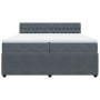 Dark gray velvet box spring bed with mattress 200x200 cm by , Beds and slatted bases - Ref: Foro24-3287837, Price: 741,95 €, ...