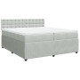 Box spring bed with light gray velvet mattress 200x200 cm by , Beds and slatted bases - Ref: Foro24-3287842, Price: 768,19 €,...