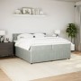 Box spring bed with light gray velvet mattress 200x200 cm by , Beds and slatted bases - Ref: Foro24-3287842, Price: 768,19 €,...