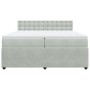 Box spring bed with light gray velvet mattress 200x200 cm by , Beds and slatted bases - Ref: Foro24-3287842, Price: 768,19 €,...