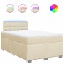 Box spring bed with cream-colored fabric mattress 120x190 cm by , Beds and slatted bases - Ref: Foro24-3288146, Price: 476,23...