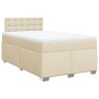 Box spring bed with cream-colored fabric mattress 120x190 cm by , Beds and slatted bases - Ref: Foro24-3288146, Price: 476,23...