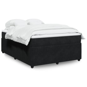 Cama box spring con colchón terciopelo negro 140x200 cm de , Camas y somieres - Ref: Foro24-3285646, Precio: 466,68 €, Descue...