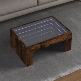 Coffee table with Infinity LED smoked oak 70x50x30 cm by , Coffee table - Ref: Foro24-847613, Price: 118,99 €, Discount: %