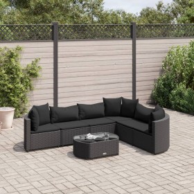 7-piece garden sofa set with black synthetic rattan cushions by , Garden sets - Ref: Foro24-3308379, Price: 438,20 €, Discoun...