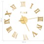 Reloj 3D de pared con diseño moderno dorado 100 cm XXL de vidaXL, Relojes de pared - Ref: Foro24-325160, Precio: 16,30 €, Des...