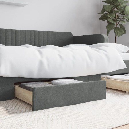 Cajones de cama 2 uds madera de ingeniería y tela gris oscuro de , Camas y accesorios - Ref: Foro24-833927, Precio: 65,06 €, ...