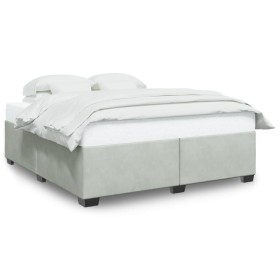 Estructura de cama de terciopelo gris claro 180x200 cm de , Camas y somieres - Ref: Foro24-3284649, Precio: 279,99 €, Descuen...