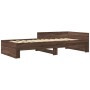 Engineered wood bed frame in brown oak, 75x190 cm. by , Beds and slatted bases - Ref: Foro24-849599, Price: 96,63 €, Discount: %