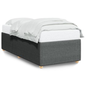 Single bed frame in dark gray fabric by , Beds and slatted bases - Ref: Foro24-3285072, Price: 149,22 €, Discount: %