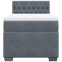 Single box spring bed with dark gray velvet mattress by , Beds and slatted bases - Ref: Foro24-3288772, Price: 400,01 €, Disc...