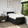 Single box spring bed with black fabric mattress by , Beds and slatted bases - Ref: Foro24-3286859, Price: 356,33 €, Discount: %