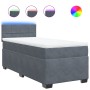 Cama box spring individual con colchón terciopelo gris oscuro de , Camas y somieres - Ref: Foro24-3288770, Precio: 370,42 €, ...