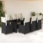 Garden table and chairs set 9 pieces with black PE rattan cushions by , Garden sets - Ref: Foro24-3277291, Price: 1,00 €, Dis...