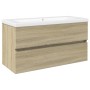 Set de mueble de baño 2 piezas cerámica y madera de ingeniería de , Muebles de baño - Ref: Foro24-3307660, Precio: 237,89 €, ...