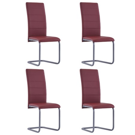 Cantilever dining chairs 4 units synthetic leather red by , dining chairs - Ref: Foro24-281906, Price: 163,51 €, Discount: %